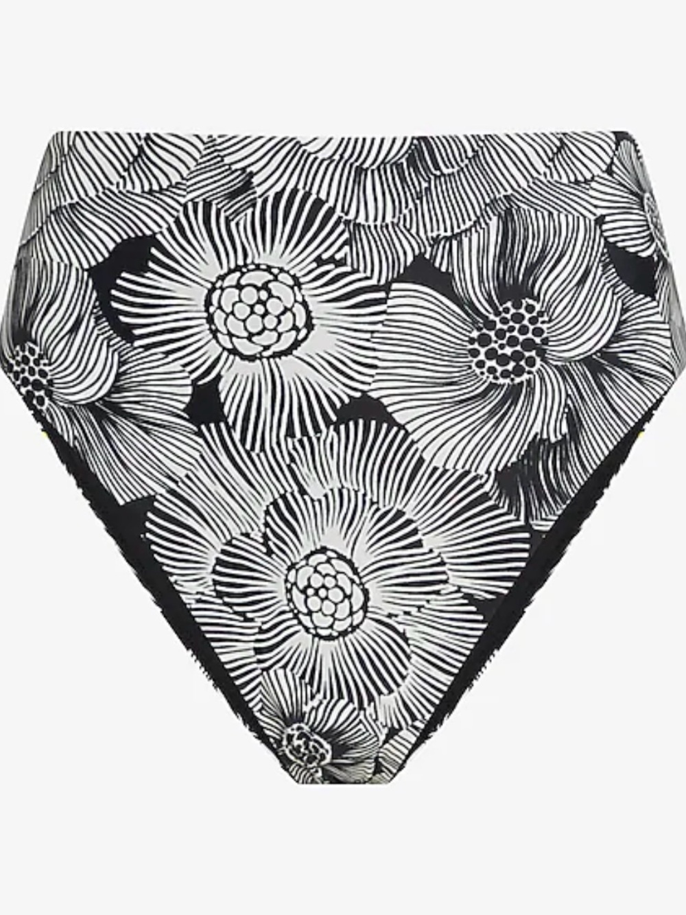 Express Black & White Floral High-Waist Bikini Bottom